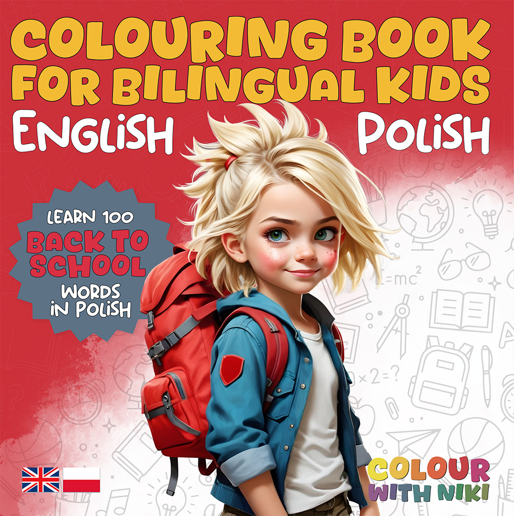 kolorowanka dwujezyczna angielski polski - powrot do szkoly front