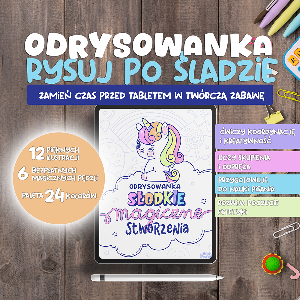 rysuj po śladzie - odrysowanka dla dzieci