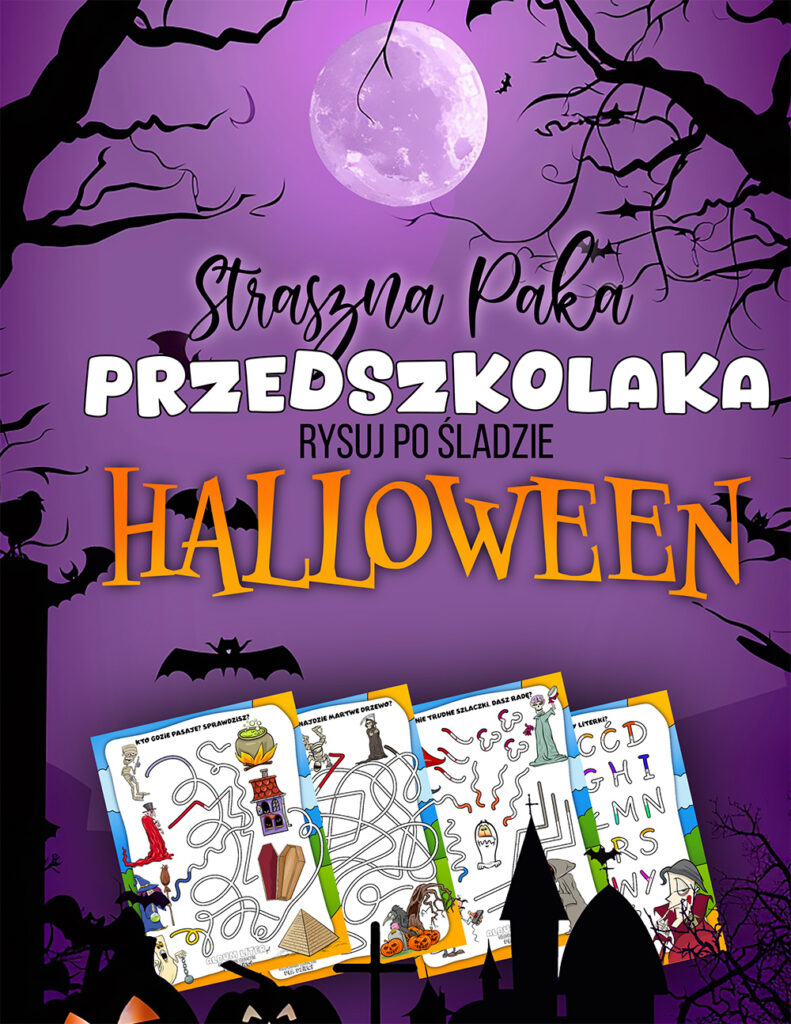 straszna paka przedszkolaka szlaczki halloween