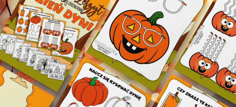 Dzień Dyni – Kolorowanki i Szlaczki dla Dzieci do Druku