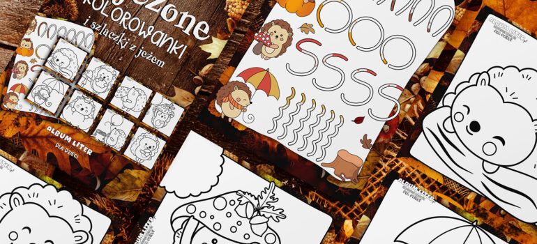 Najeżone Kolorowanki i Szlaczki z Jeżem – Darmowy PDF do Druku dla Przedszkolaków