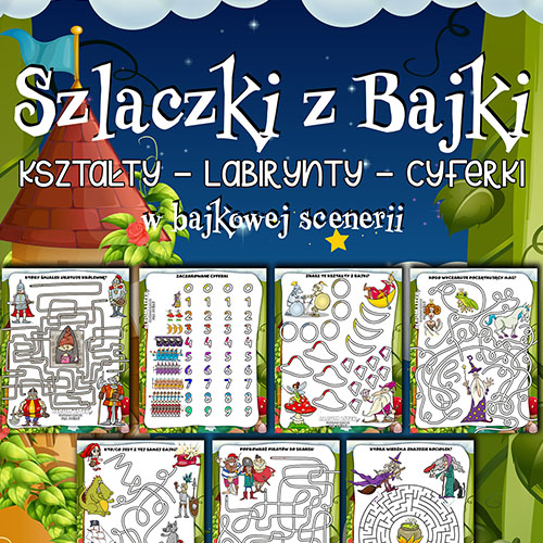 szlaczki z postaciami z bajek