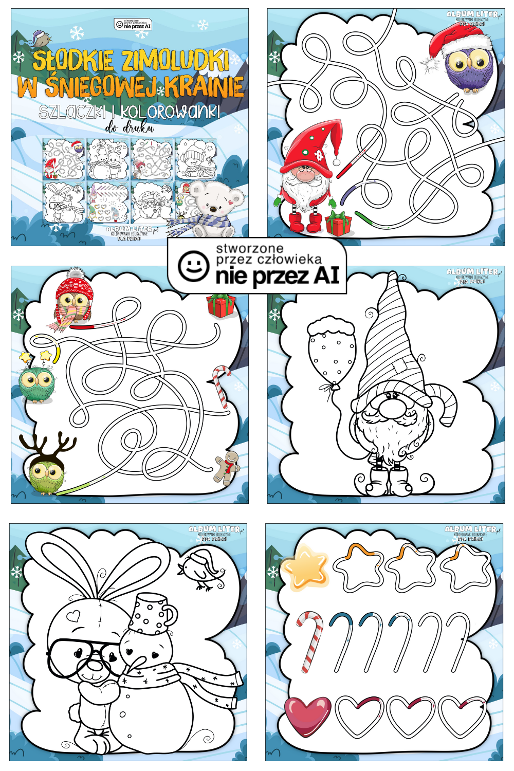 zimoludki-kolorowanki zimowe do druku
